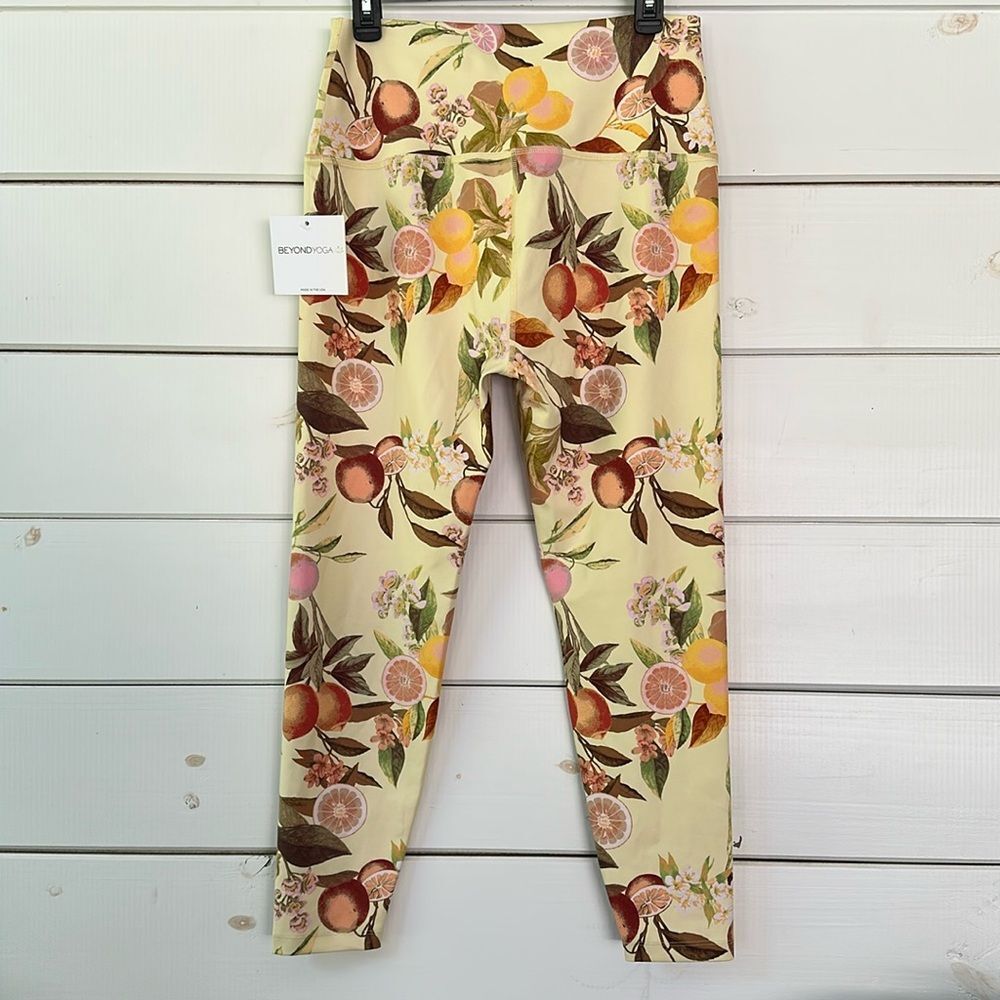 Beyond Yoga Olympus High Waist Leggings Limoncello Leafy Citrus NEW Size XL - Picture 7 of 12